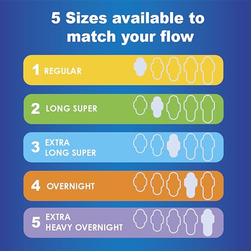 Size 2 Long Super Absorbency Unscented Maxi Pads with Wings, 60 Count X7778