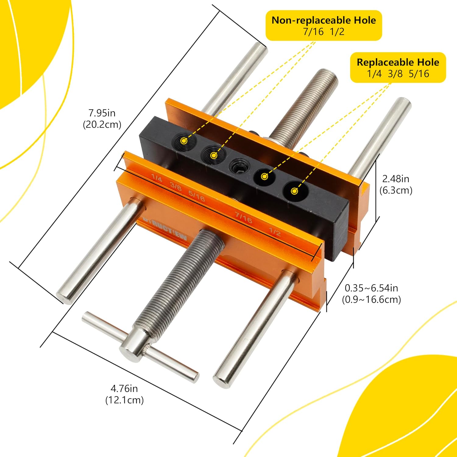 Self Centering Doweling Jig Kit with 6 Drill Guide Bushings A7639