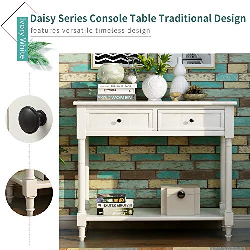 Ivory 2 Drawer Wood Console Table R490442