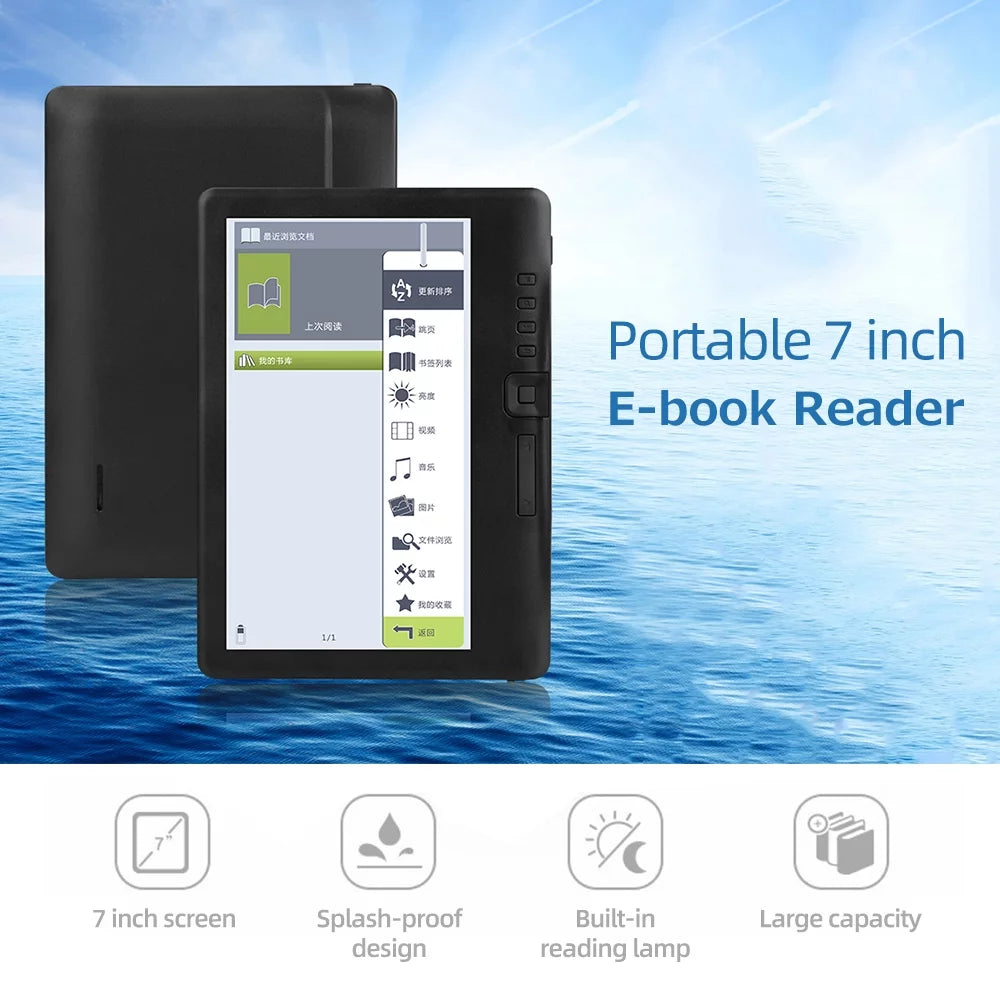 7 inch Portable E-book Reader with 8GB Memory Y3676