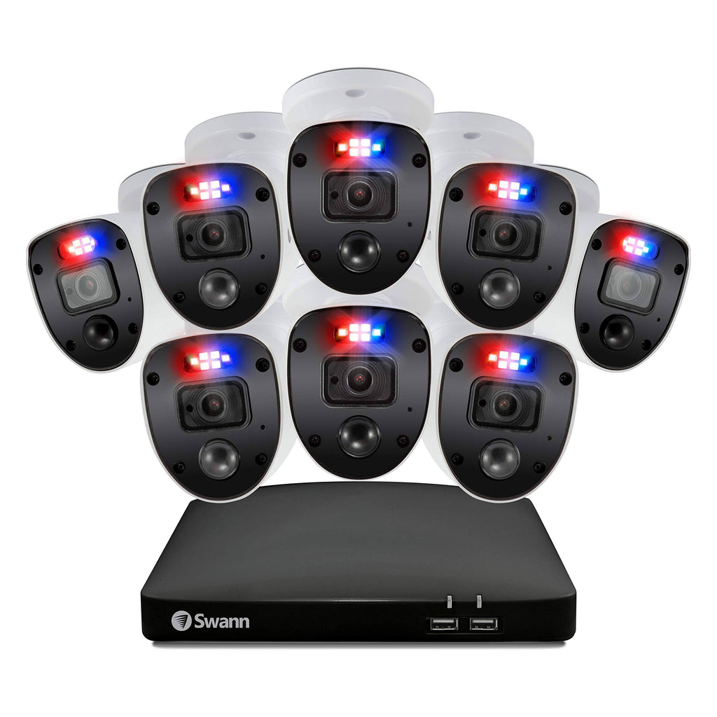 8 Channel 8 Cameras Wired Surveillance DVR Cctv 1080p Full HD 1TB Hdd Color Night Vision Security Camera System D652