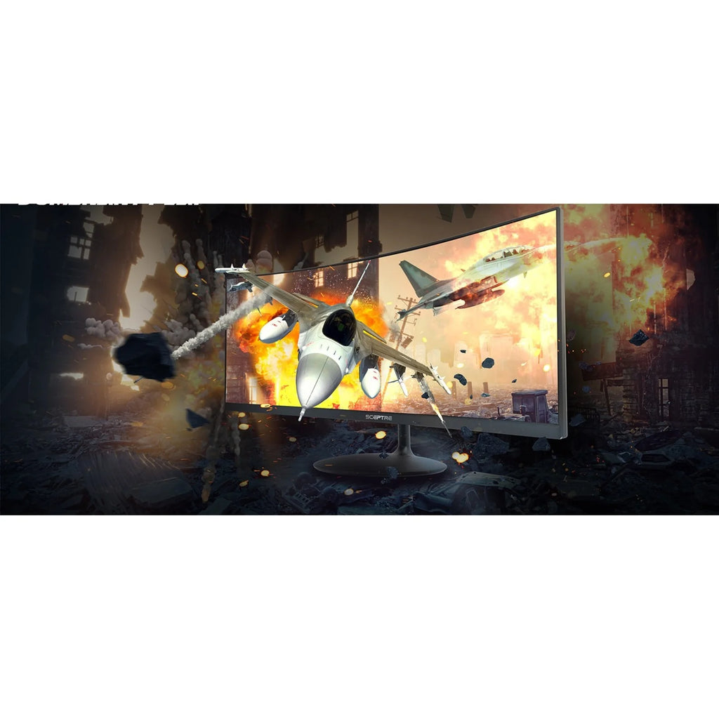 34" Curved Screen Gaming LCD Monitor, 21:9, Black O19353