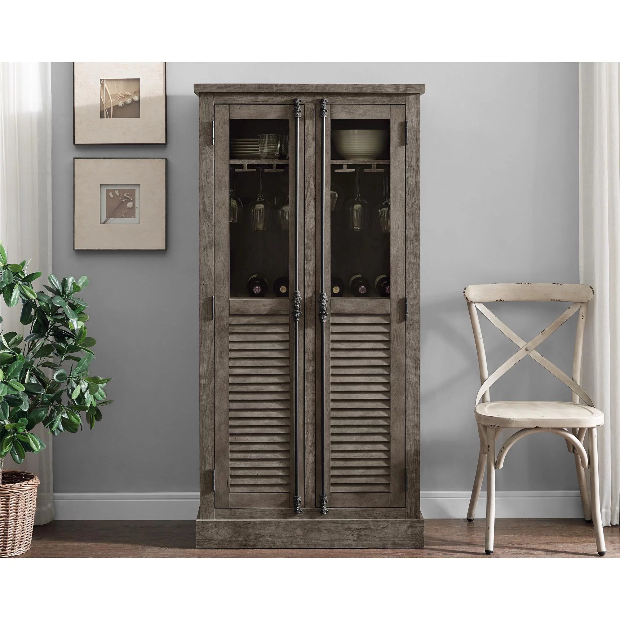 Weathered Oak Beverage Cabinet Y9939
