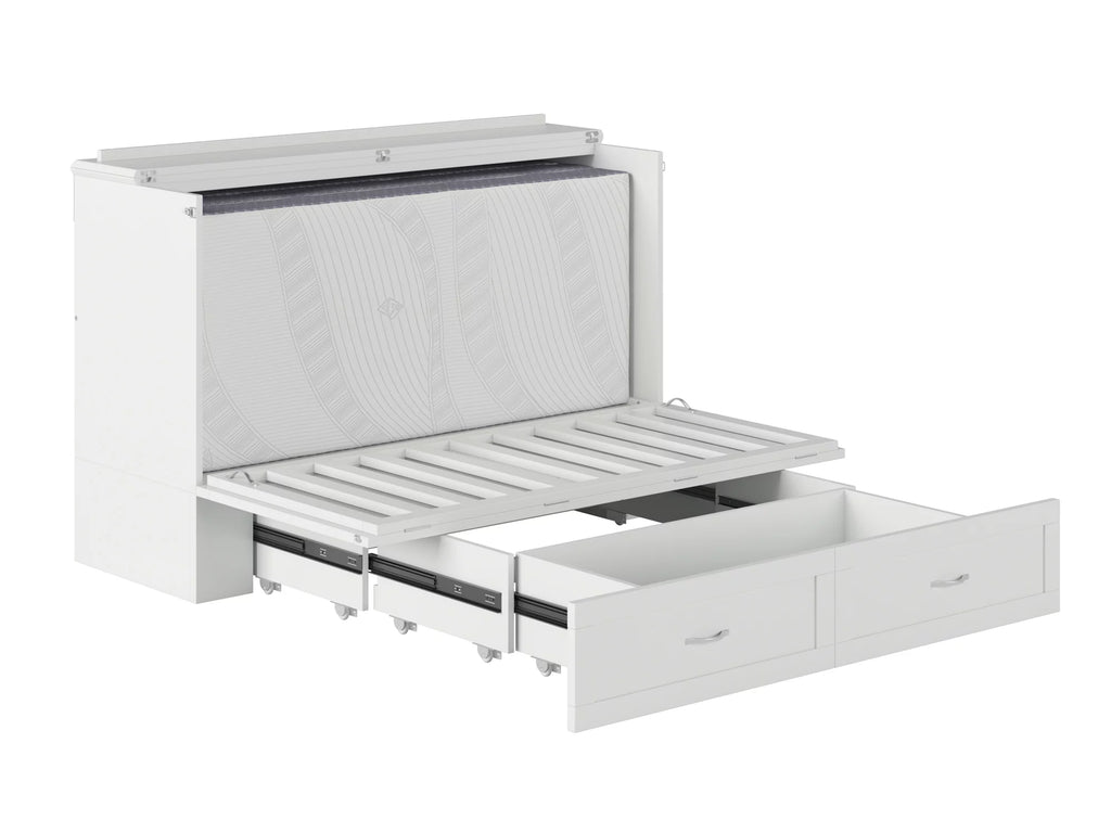 Queen White Murphy Bed Chest L934