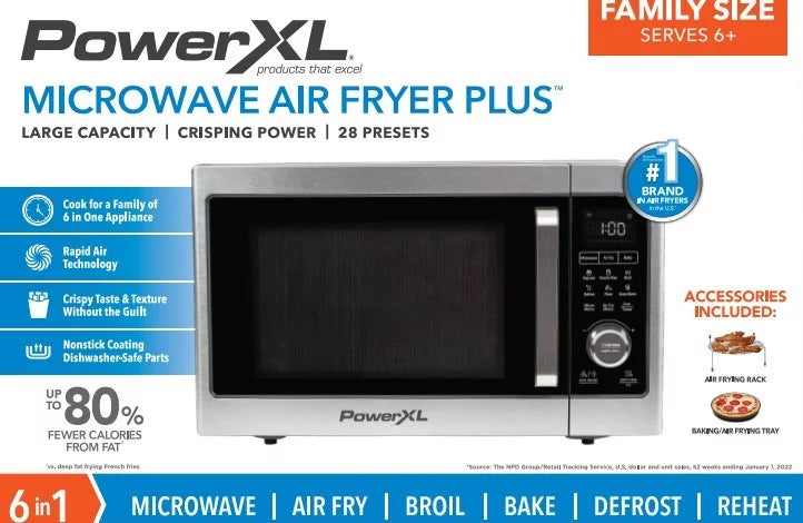 Stainless Steel / Black Microwave Air Fryer, 1cu. ft. X843321