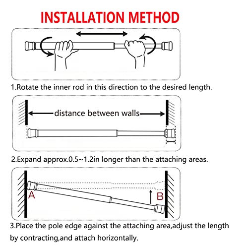 2 Pack Small Tension Curtain Rods 7 in to 11 Extendable Width Spring Cupboard Bars Adjustable D687