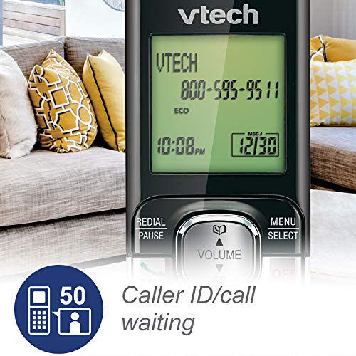 4-Handset DECT 6.0 Cordless Phone with Answering System and Caller ID, Wall-Mountable V61879