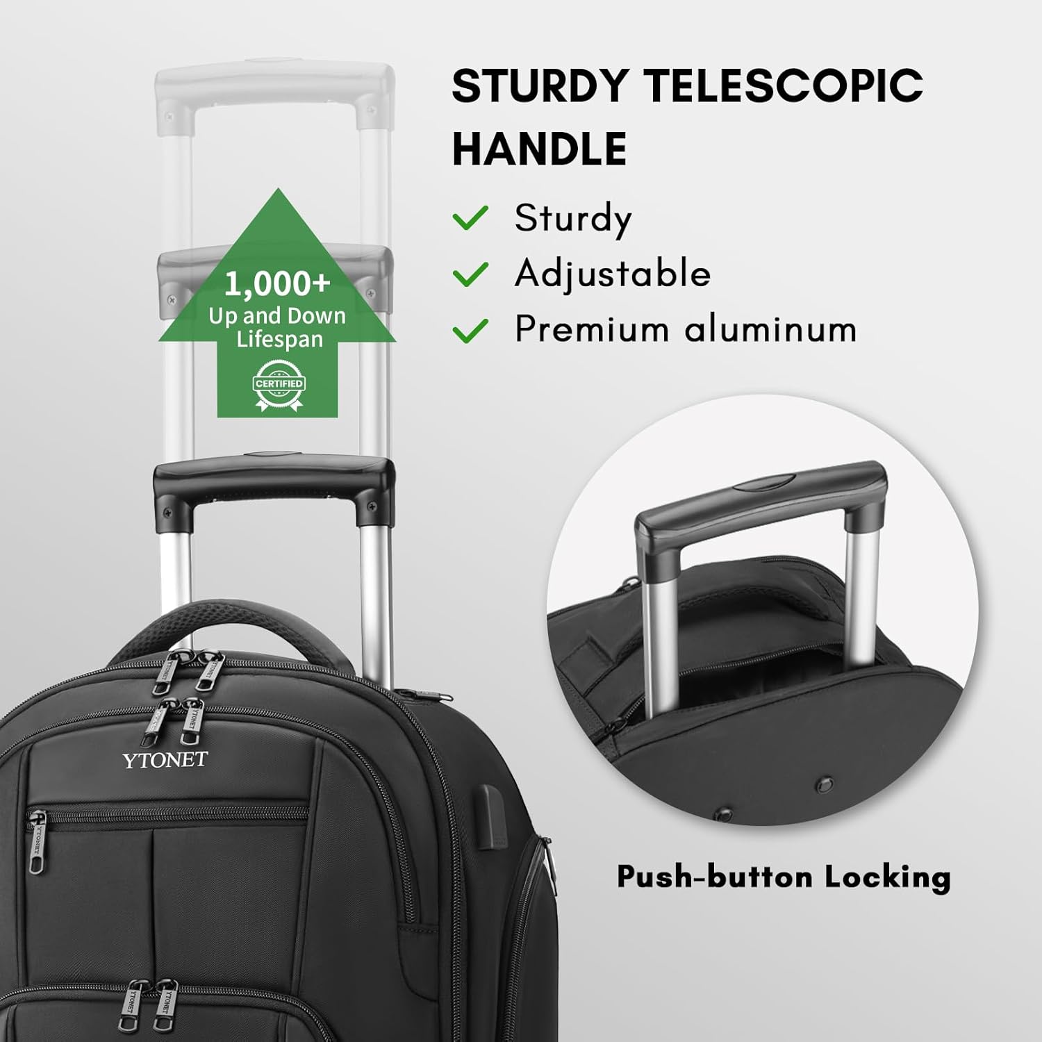 16 Inch Water Resistant Underseat Carry On Luggage with Spinner Wheels N95730