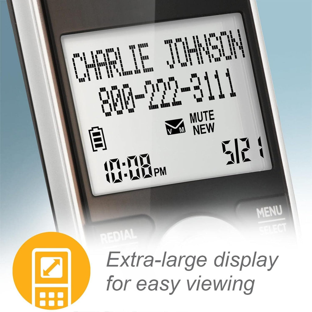 Silver Black 2-Handset Corded/Cordless Phone D55932