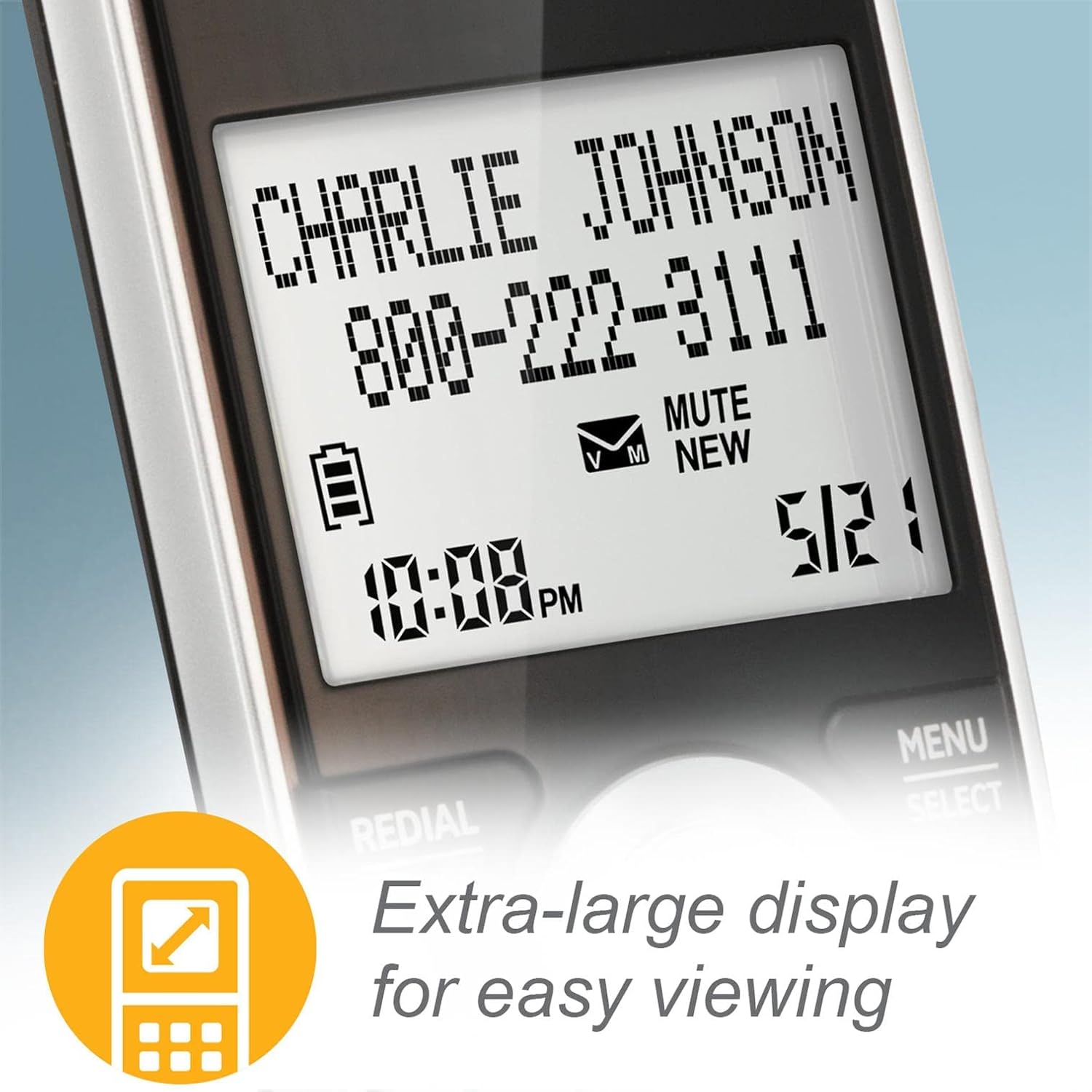 Silver Black 2-Handset Corded/Cordless Phone D55932
