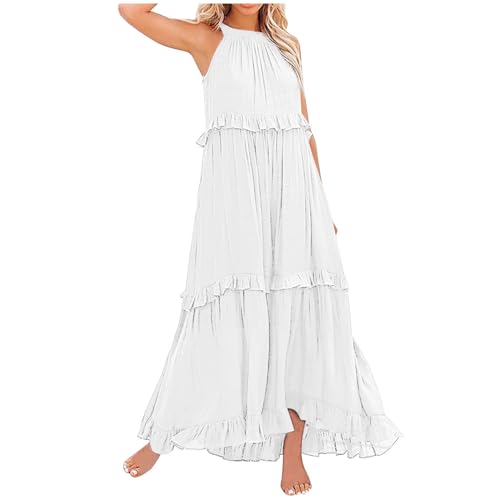 Casual V Neck Maxi Dress Floral Print Sundress T6164