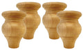 Red Oak Bun Foot Set of 4 X88674