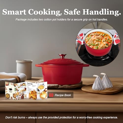 5.5QT Enameled Cast Iron Dutch Oven with Lid C209452