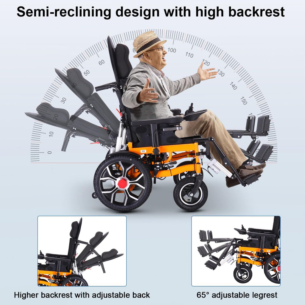 Lightweight Foldable Electric Wheelchair with Headrest S341