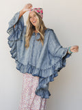 In My Day Dreams Poncho - Denim