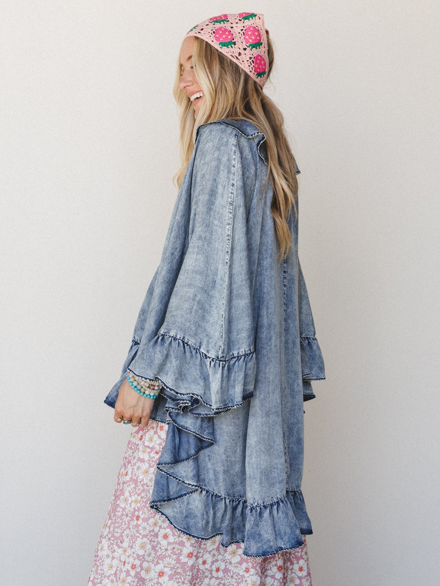 In My Day Dreams Poncho - Denim