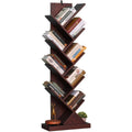 9-Shelf Tree Bookcase Wood Bookshelves H9886