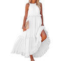 Casual V Neck Maxi Dress Floral Print Sundress T6164