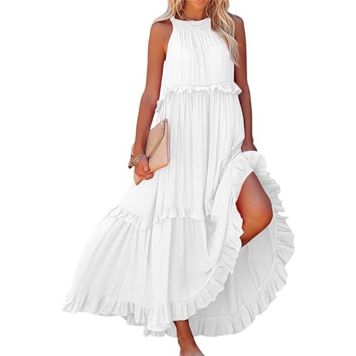 Casual V Neck Maxi Dress Floral Print Sundress T6164