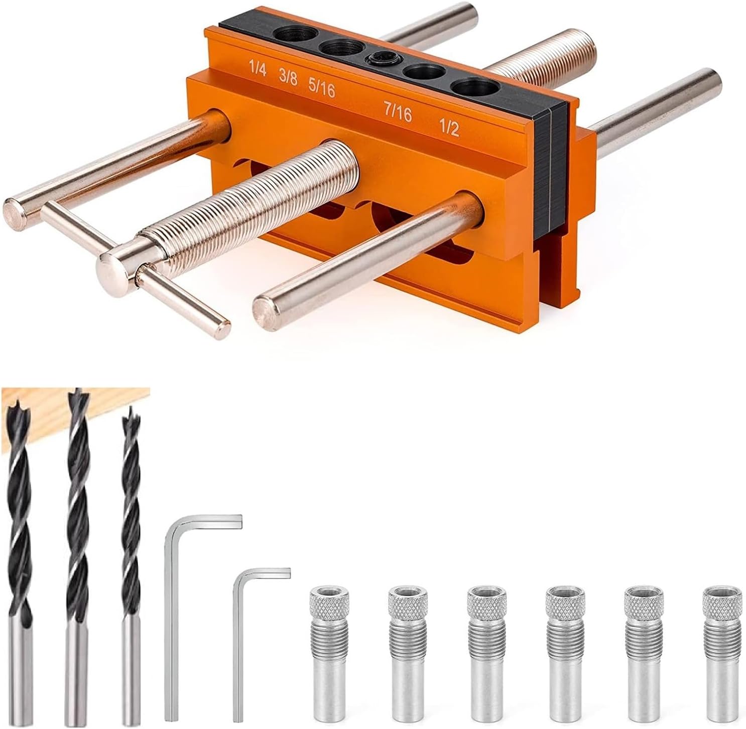 Self Centering Doweling Jig Kit with 6 Drill Guide Bushings A7639