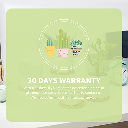 4 Inch White Ceramic Plant Pots with Saucers, Set of 4 V8876