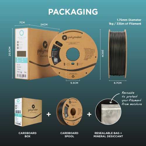 Black 1.75mm 1kg PLA Filament B1314