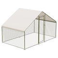 Large Metal Chicken Coop with Waterproof Cover, 9.8X6.5X6.5FT V2930