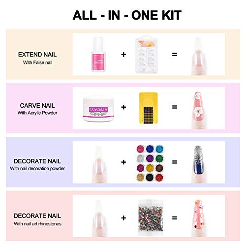 Acrylic Nail Kit with Drill and UV Light Acrylic Powder Nail Art Starter Kit A4761