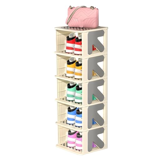 Vertical Shoe Rack Organizer, Foldable Narrow Three Layers H5506