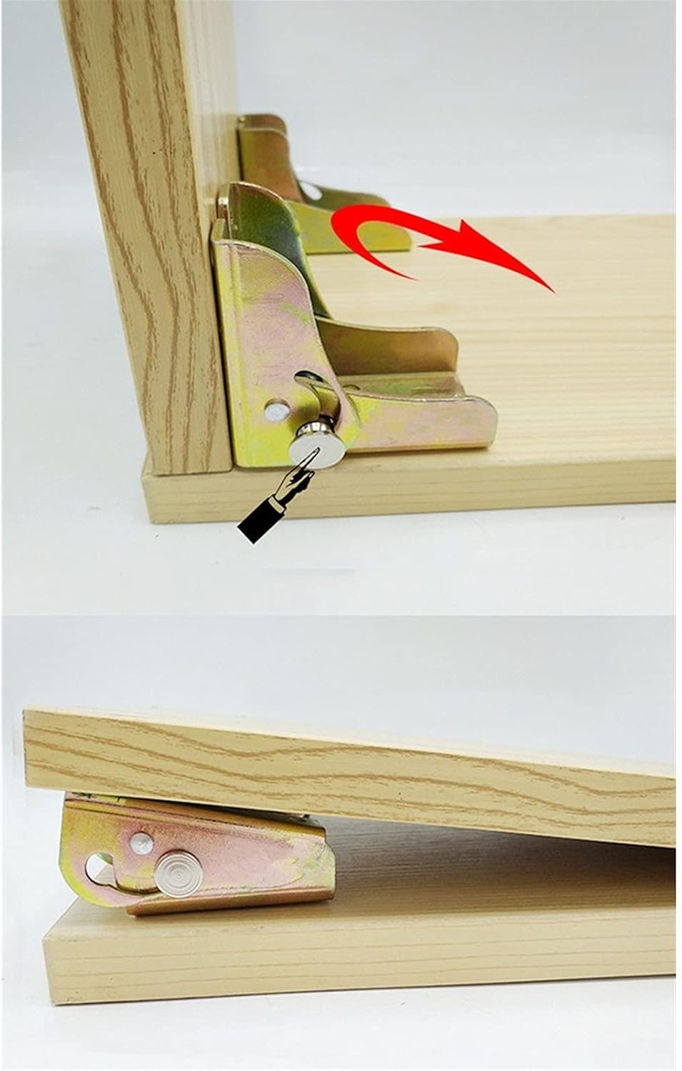 2PCS Iron Table Leg Hinge Folding Bracket Self-Locking Furniture Hardware Z79231