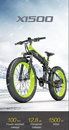 Foldable 26" x 4.0 Fat Tire Electric Bicycle with 1500w Motor and 48V 12.8Ah Removable Battery B638