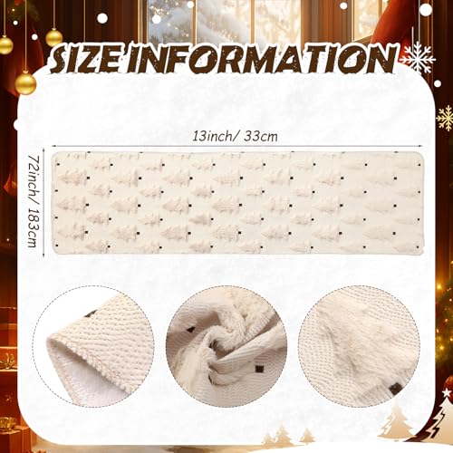 2 Pcs Beige Plush Faux Fur Table Runner 13x72 Inch J7066