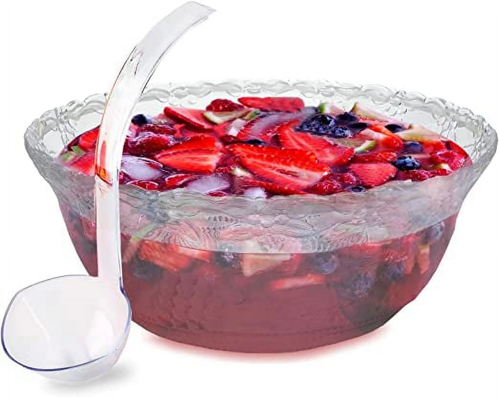 2 Gallon Clear Plastic Punch Bowl with Ladle M1197