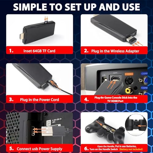 Retro Video Game Console Stick with 2 Wireless Controllers N663