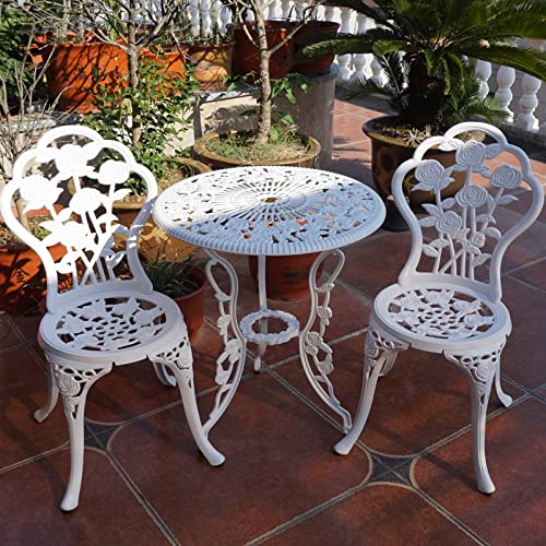 Bistro Set 1 Table 2 Chairs Rose-Bronzed B4043