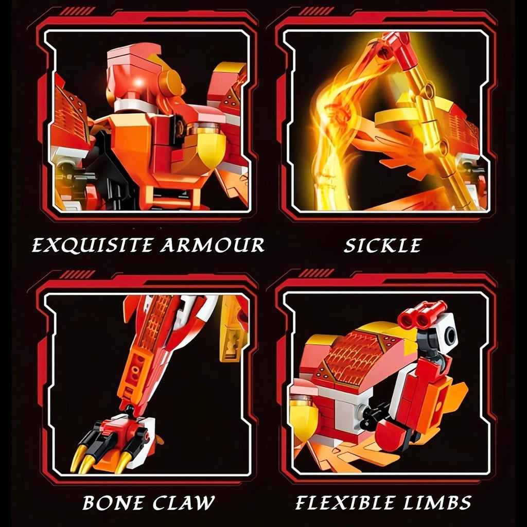 Red Ninja Figure Toy Building Blocks Set H455320