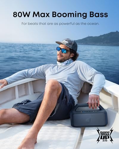 80W Portable Bluetooth Speaker with Subwoofer, IPX7 Waterproof X907778