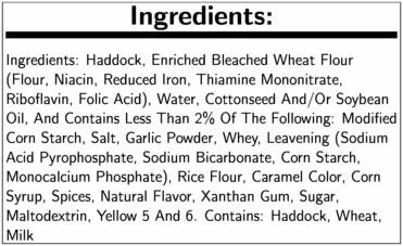 Tavern Battered Haddock Fillet, 2 to 3 Ounce O10787