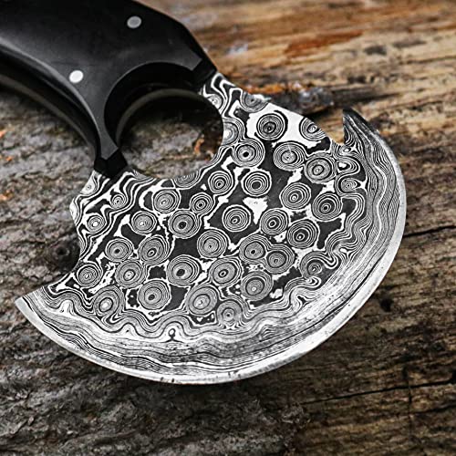 Handmade Damascus Steel Ulu Knife X647467