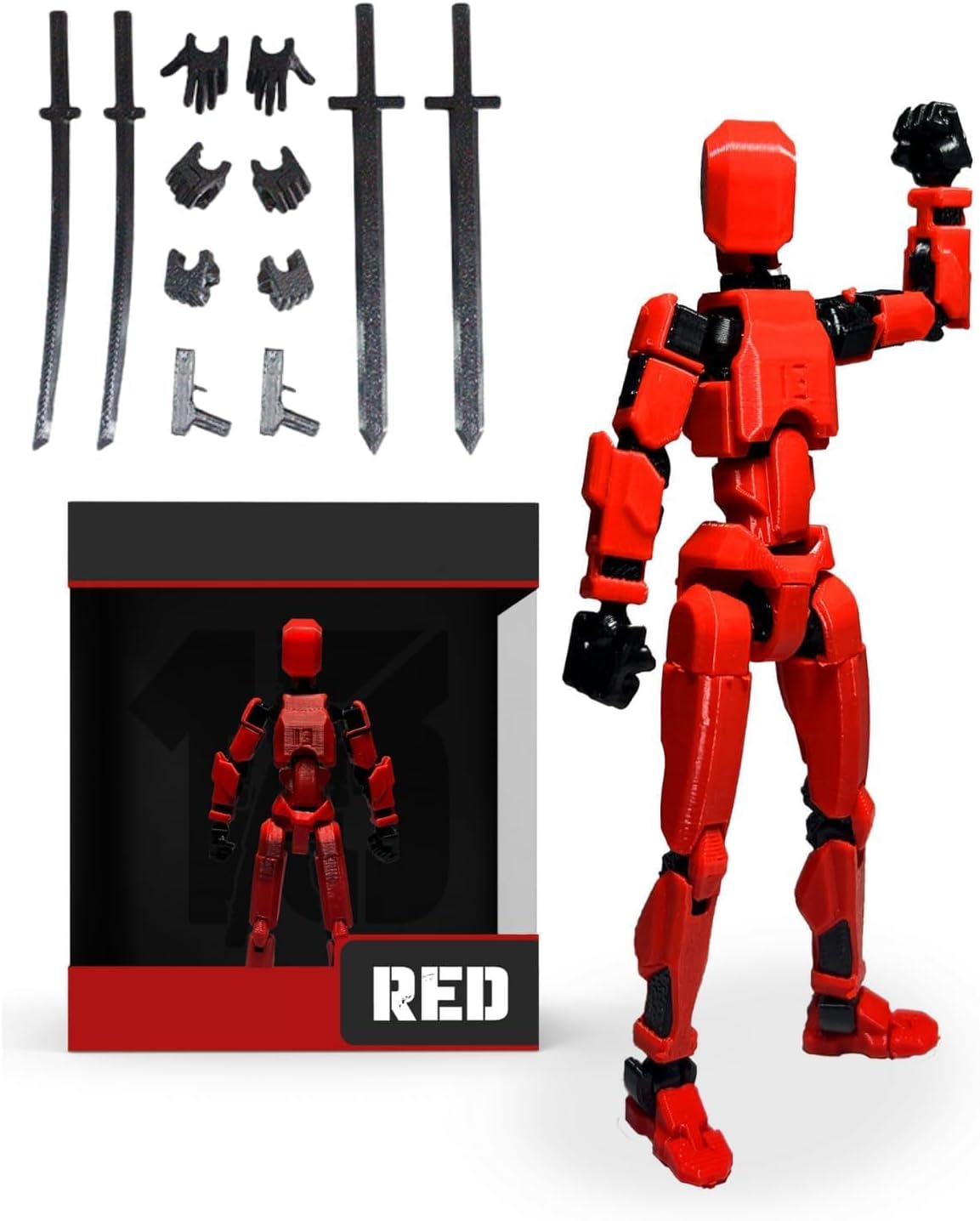 6PCS 3D Printed Multi-Jointed Movable Action Figures Z909103