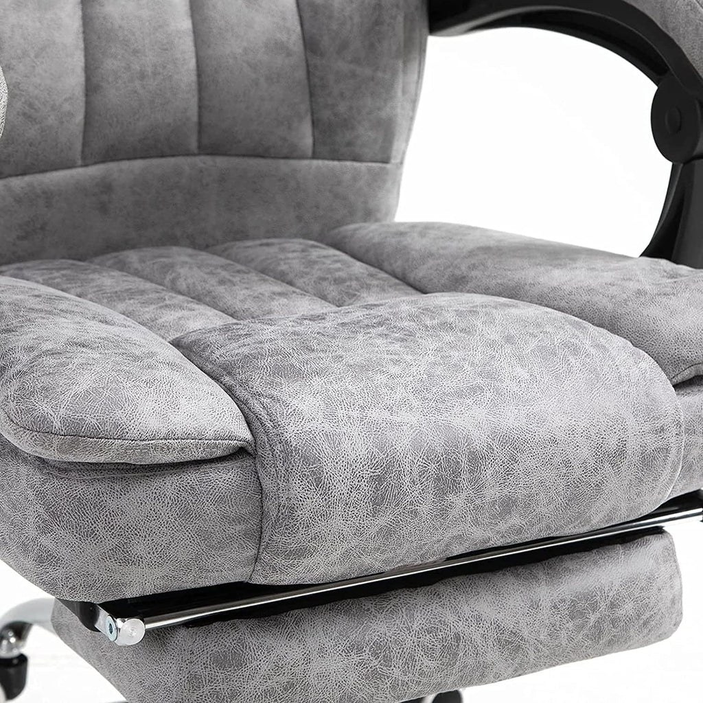 Gray Heated Massage Electric Vibration Reclining Swivel Chair with Pedals Adjustable Back Ergonomic Zero-Gravity Chair J2339