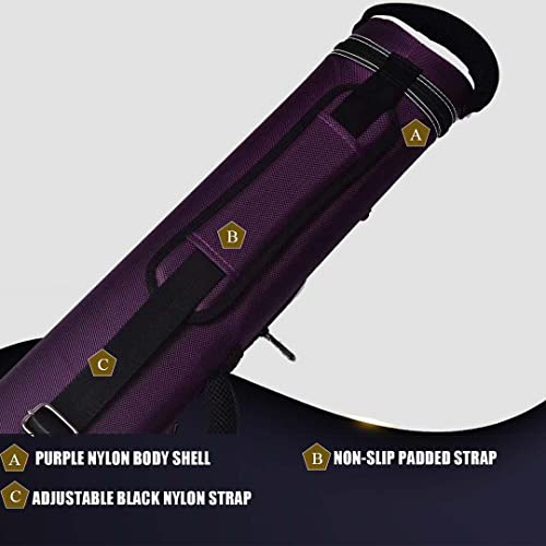 Nylon Leatherette Billiard Pool Cue Stick Hard Carrying Case A463339