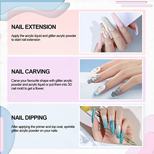 Acrylic Nail Kit with Drill and UV Light Acrylic Powder Nail Art Starter Kit A4761