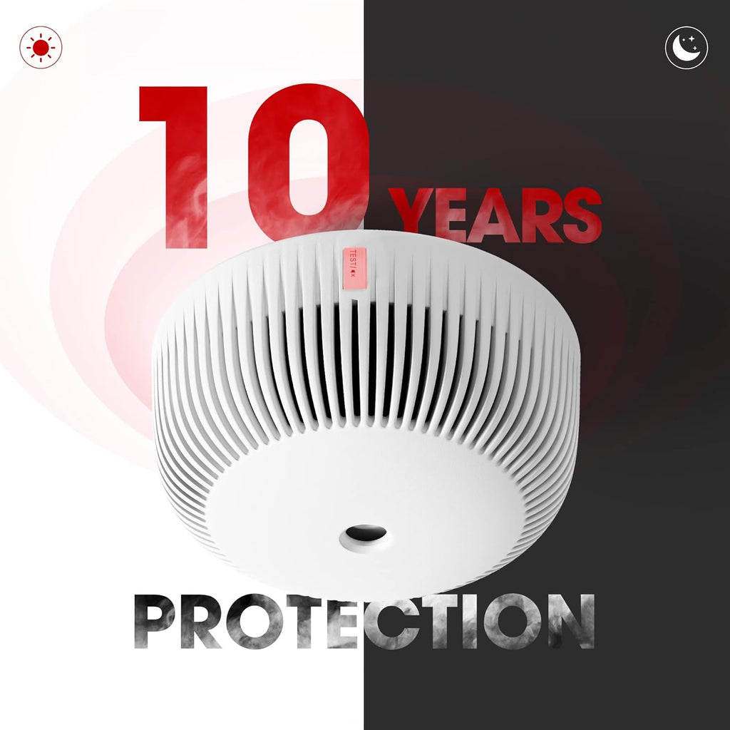 10-Year Battery Smoke Detector with Photoelectric Sensor, Pack of 2 V3821