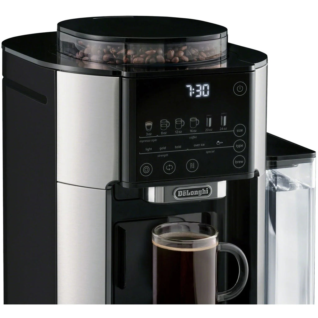 Stainless Steel Automatic Single-Serve Drip Coffee Maker with Built-In Grinder I39879