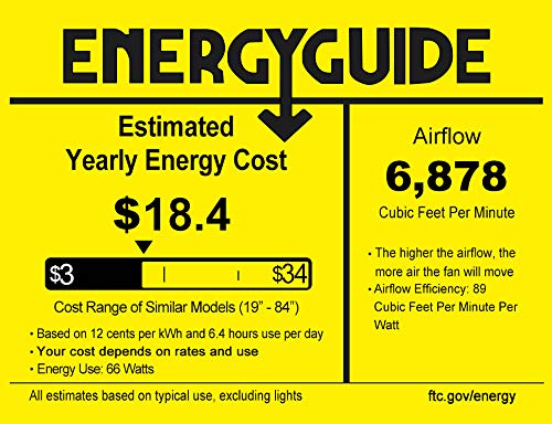 Large 60" Low Profile Indoor Ceiling Fan with Light and Remote Control, Black and Gold B68016
