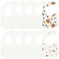 10 Pcs White Cotton Waterproof Baby Bibs J97331
