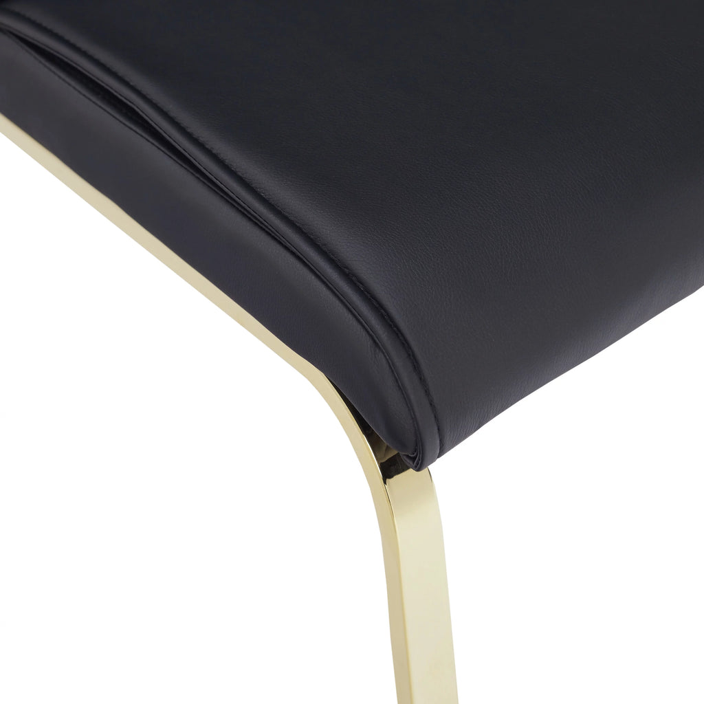 Gold Faux Leather Parsons Chairs Set of 2 Black W556470
