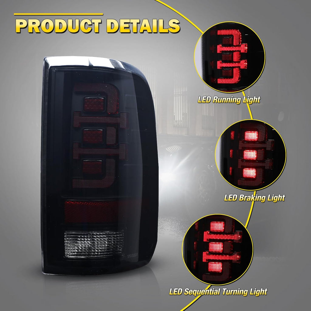 Black Smoke Lens LED Taillights 1 Pair M987