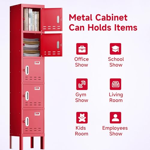Blue 5 Doors Steel Locker Storage Cabinet K240